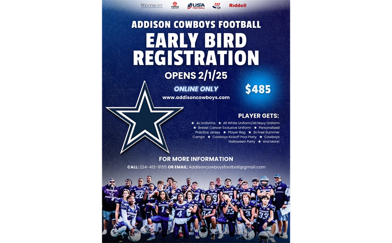 Addison Cowboys football registration